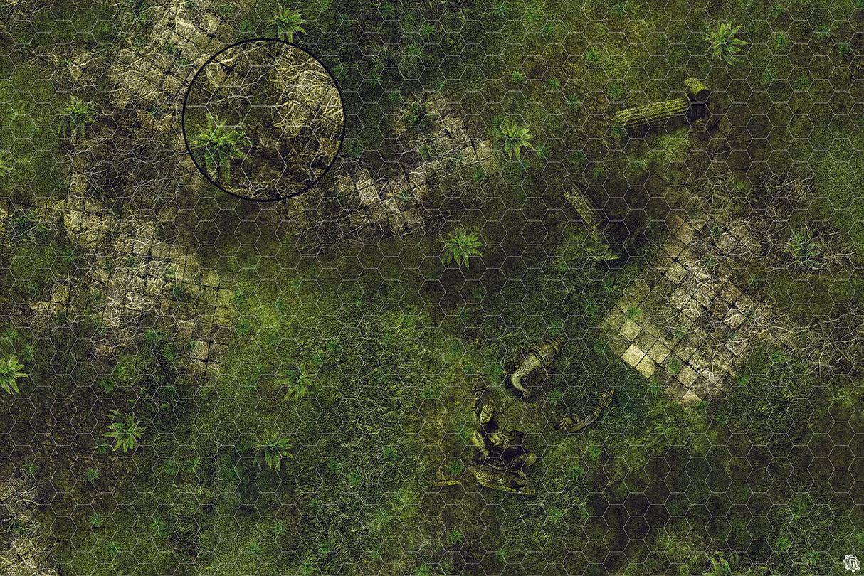 Mats by Mars: Forgotten Temple (Plaza) Tabletop Wargaming Play Mat
