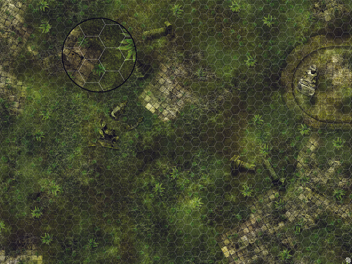 Mats by Mars: Forgotten Temple (Basin) Tabletop Wargaming Play Mat