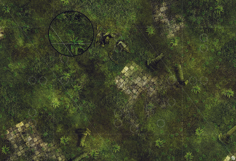 Mats by Mars: Forgotten Temple (Plaza) Tabletop Wargaming Play Mat