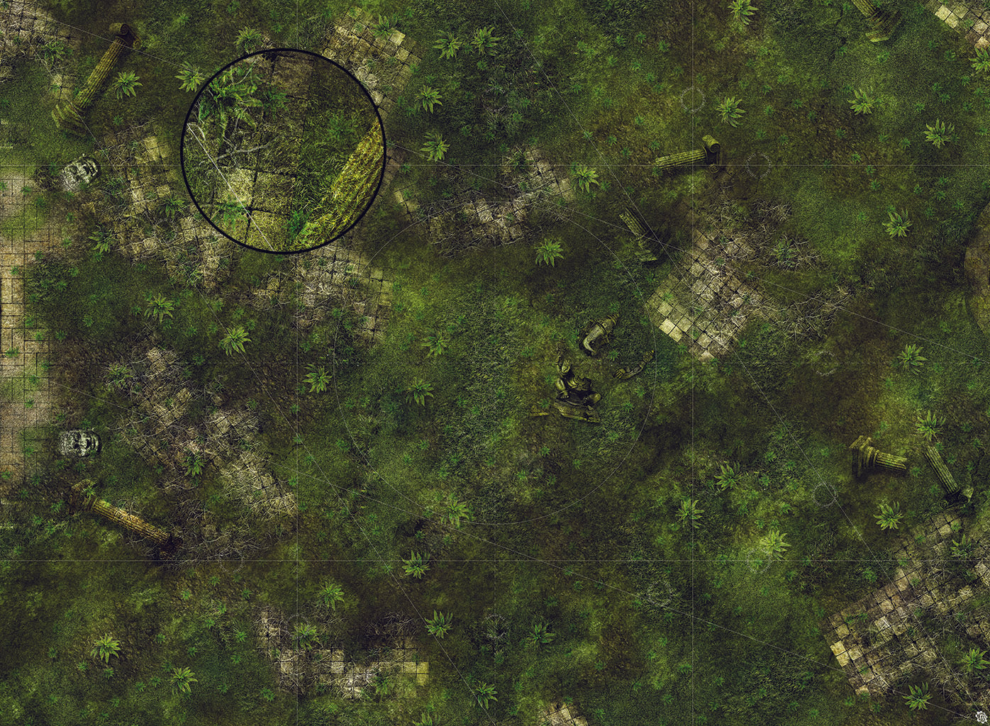 Mats by Mars: Forgotten Temple (Plaza) Tabletop Wargaming Play Mat