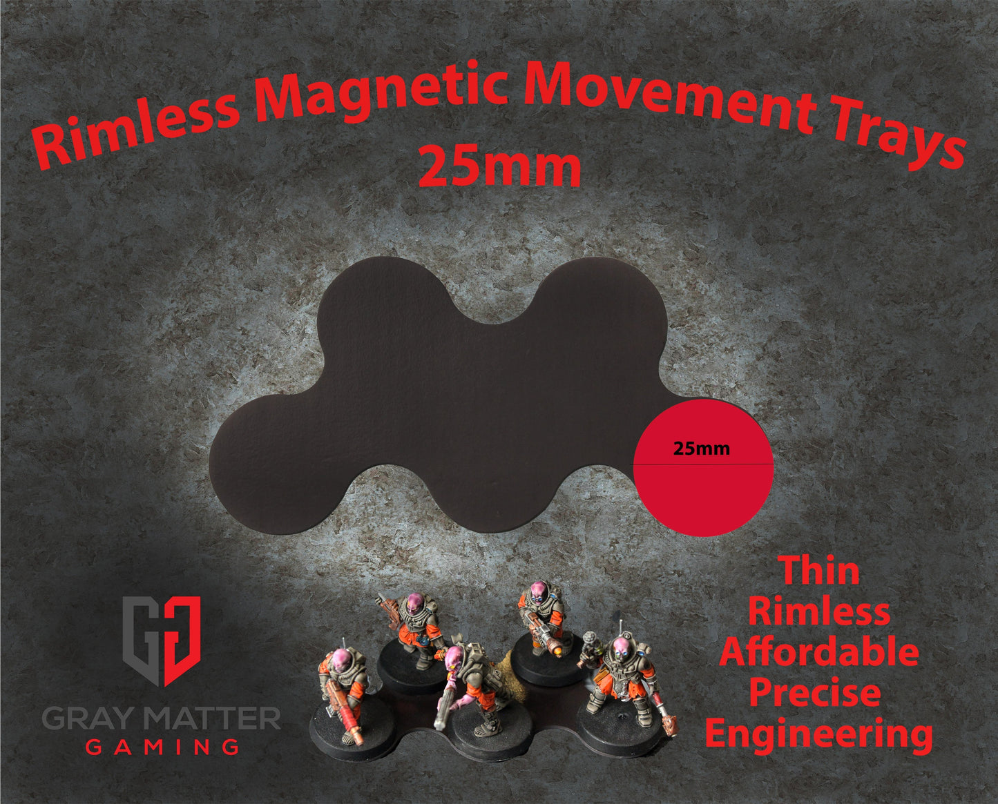 Horde Collection (Set of 5) 25mm Staggered Magnetic Movement Tray