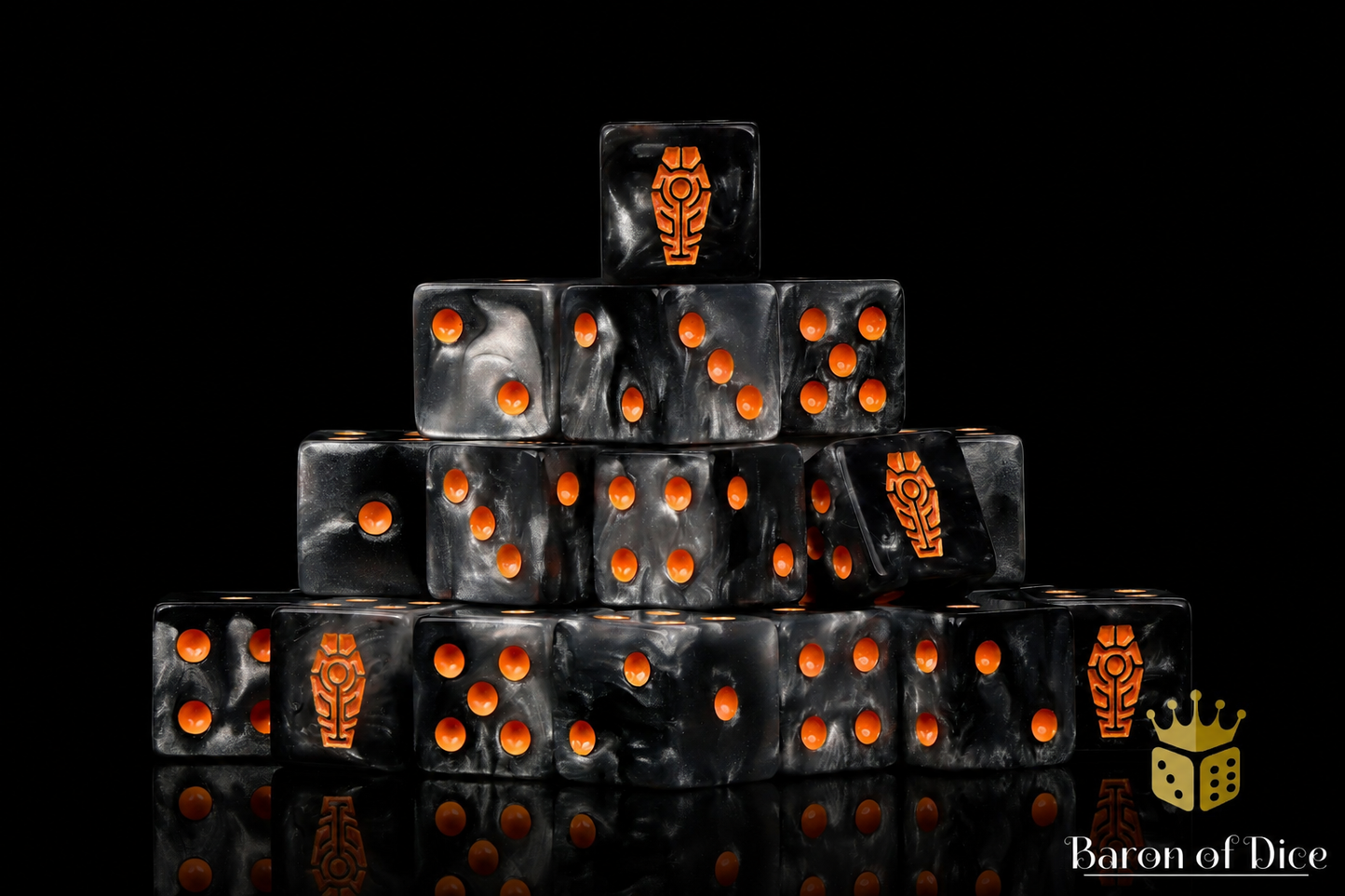 Day of the Dead Dice - Orange Coffin