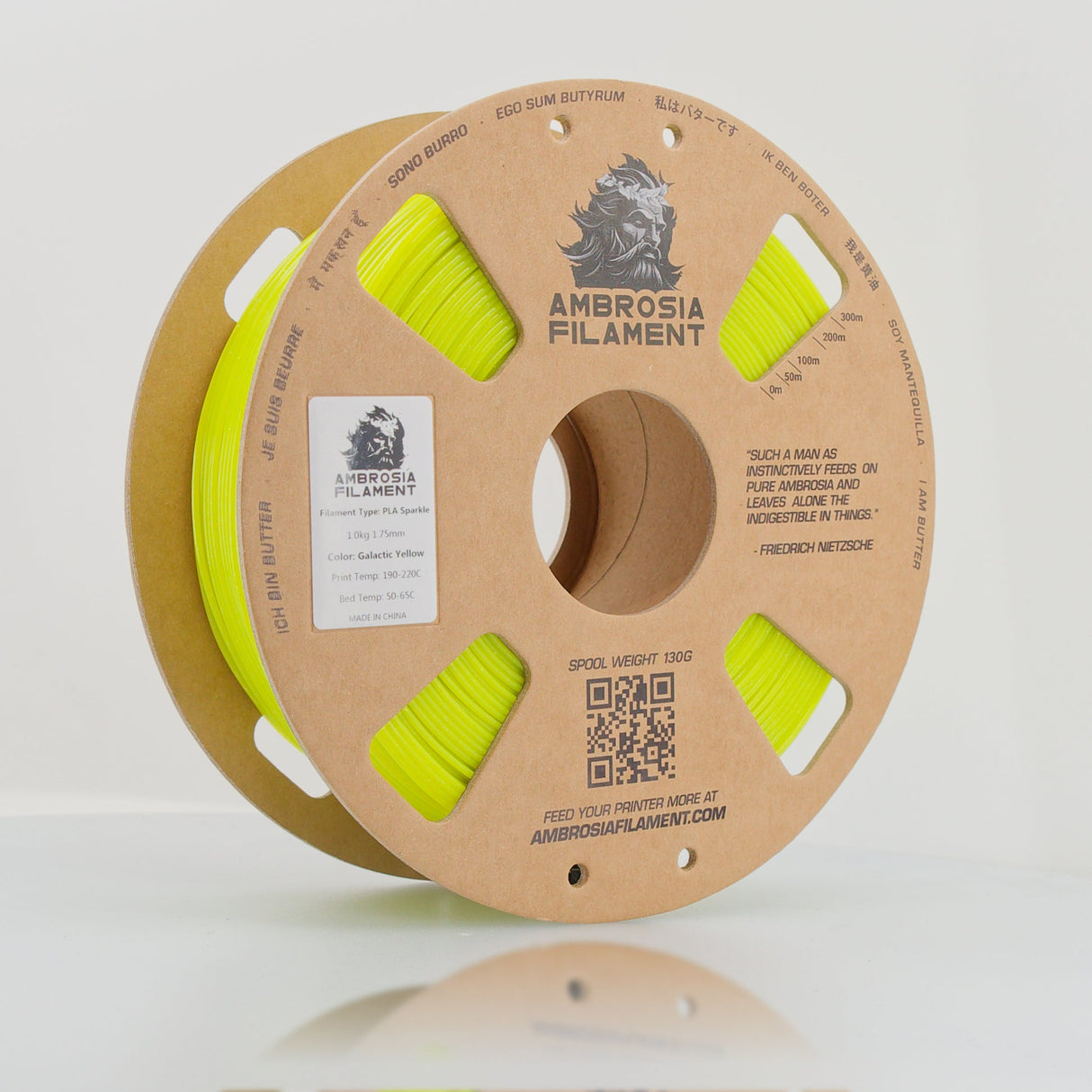 AMBROSIA Galactic (Sparkle) PLA Filament of the Gods - 1KG Bambu AMS Friendly Cardboard Spools Premium 3D Printing Filament