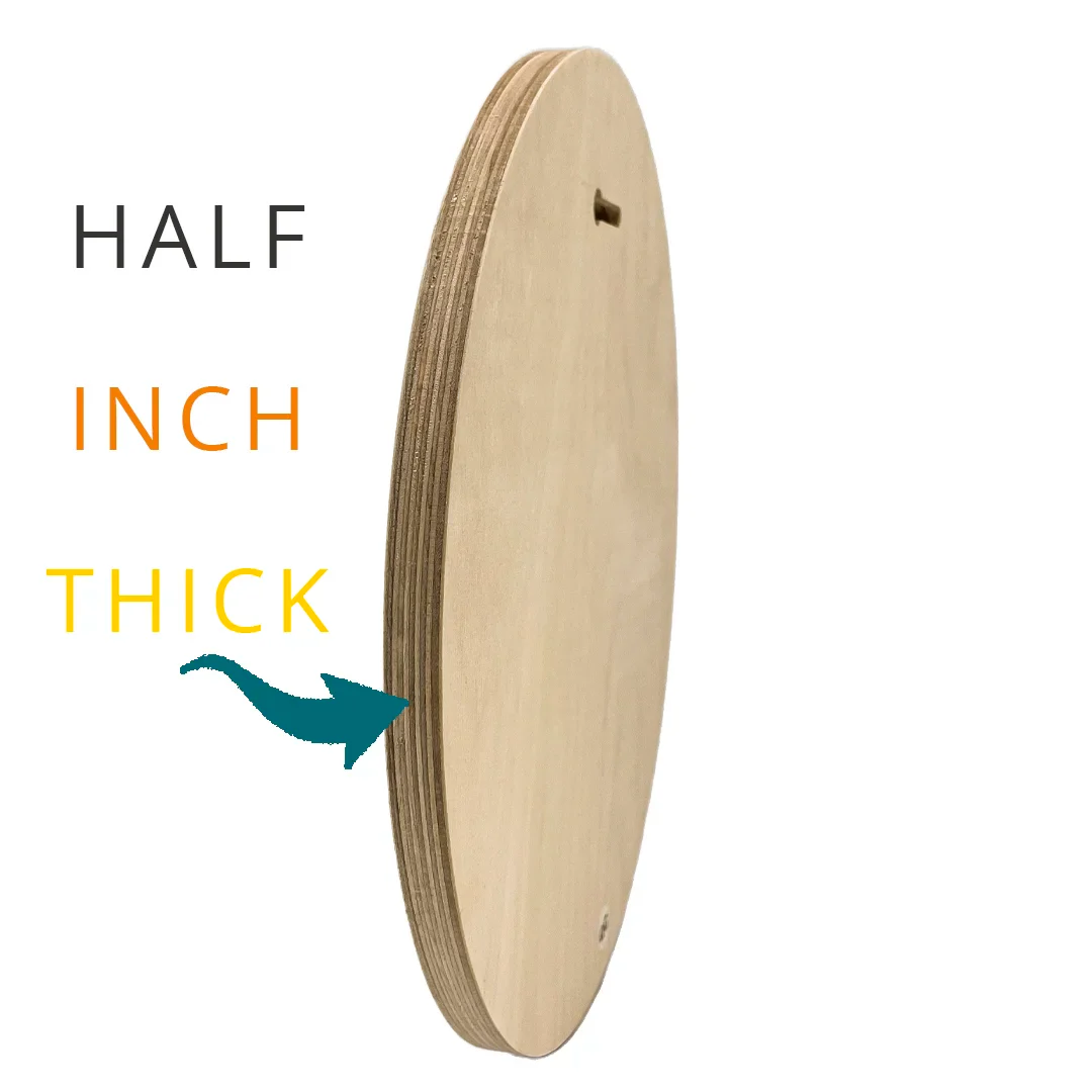 Trekell Raw Baltic Birch Ellipse Panel - 1/2" Thick Oval Wooden Canvas for Painting