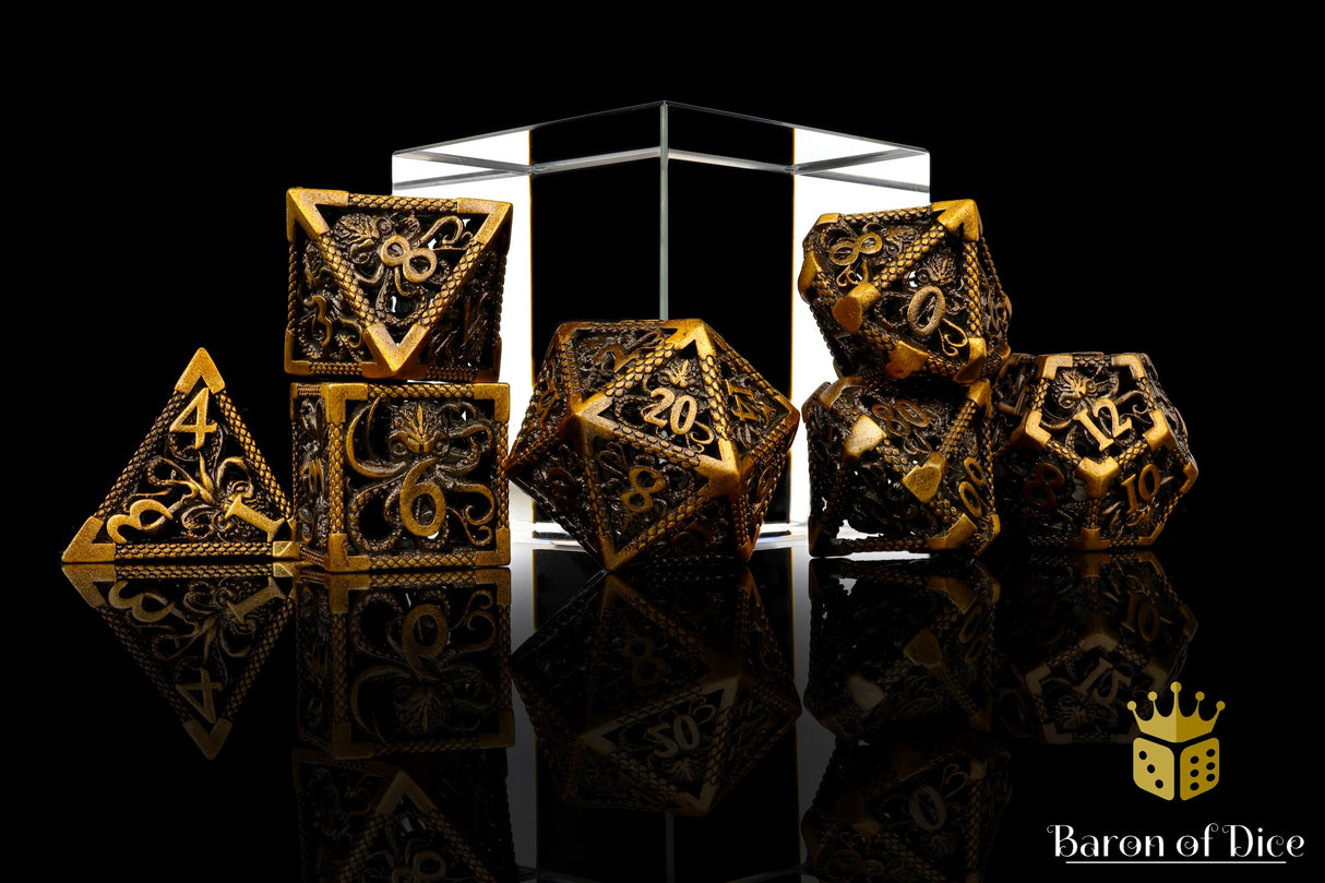 Sunken Treasure Metal RPG Dice Set - 7 Pieces