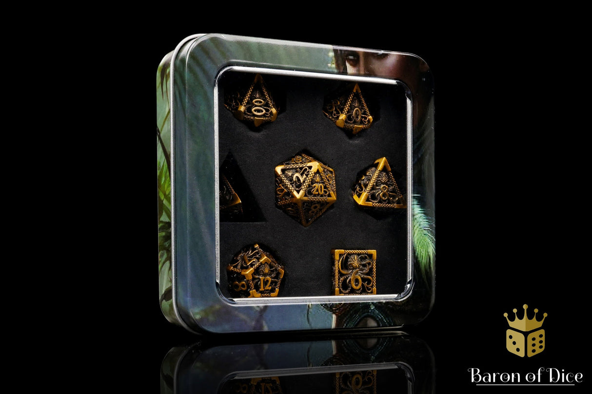 Sunken Treasure Metal RPG Dice Set - 7 Pieces