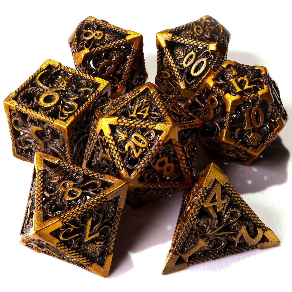 Sunken Treasure Metal RPG Dice Set - 7 Pieces