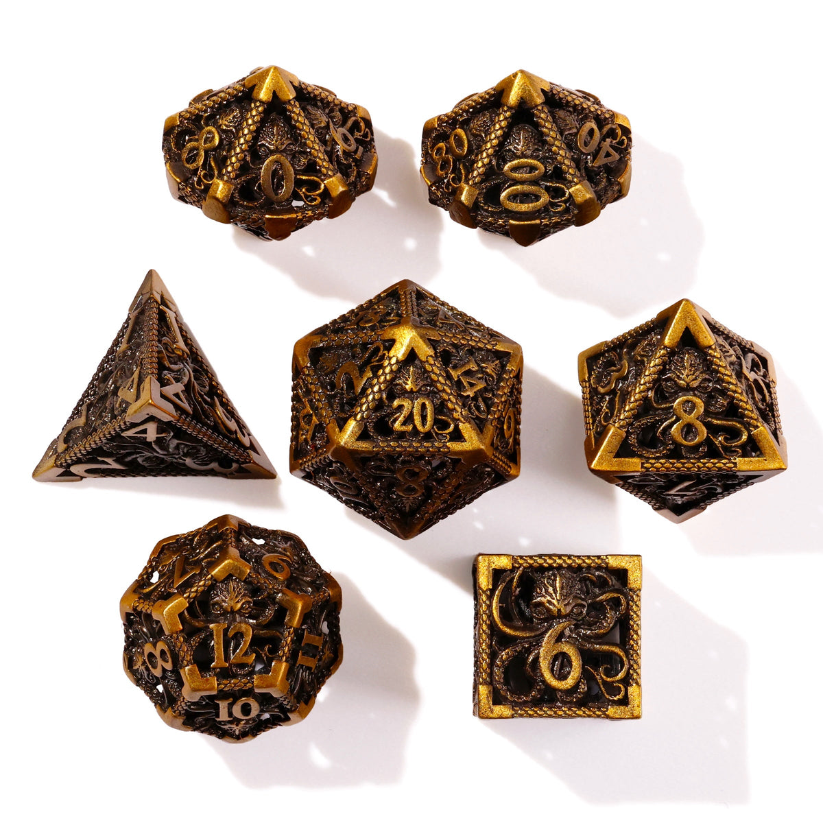 Sunken Treasure Metal RPG Dice Set - 7 Pieces