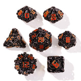 Denizens of the Deep Red Trench Metal RPG Dice Set - 7 Pieces