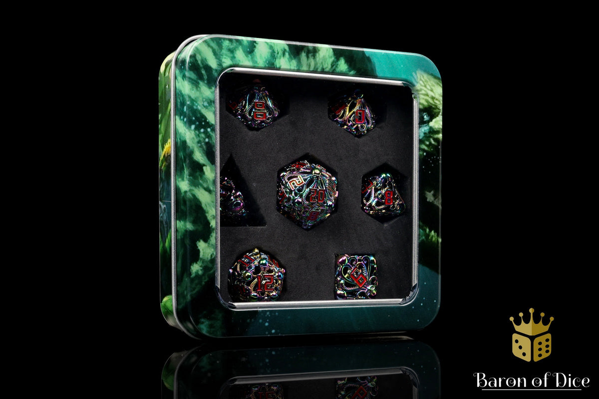Denizens of the Deep Iridescent Metal RPG Dice Set - 7 Pieces