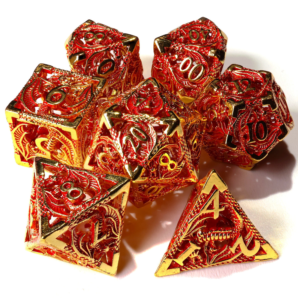 Dragons of Legend Metal RPG Dice Set - 7 Pieces