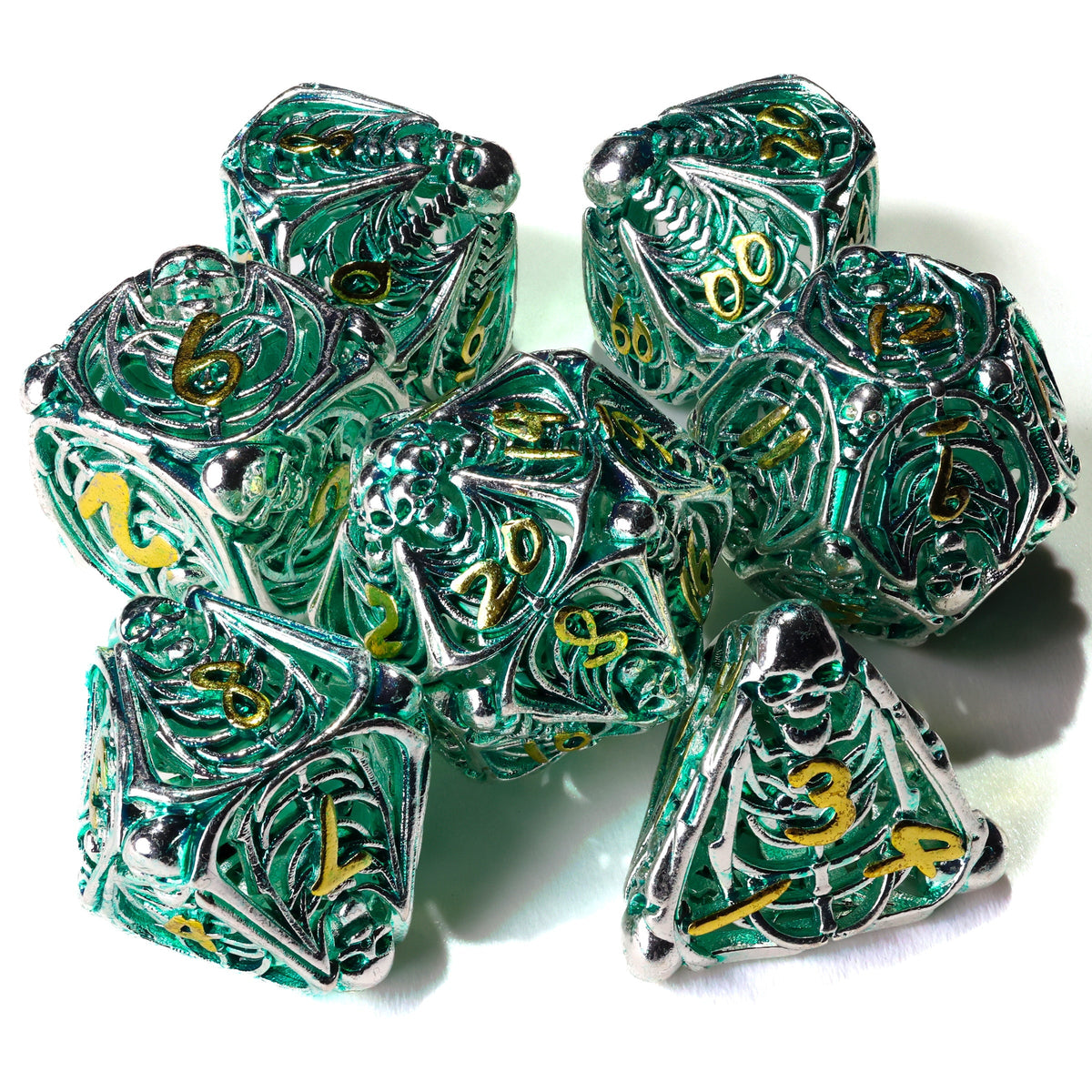 Undead Legion Metal RPG Dice Set - 7 Pieces