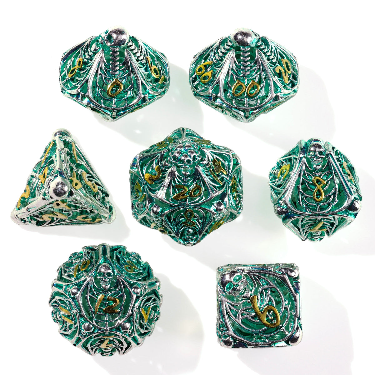 Undead Legion Metal RPG Dice Set - 7 Pieces