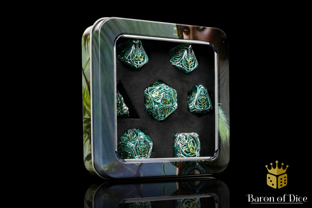 Undead Legion Metal RPG Dice Set - 7 Pieces