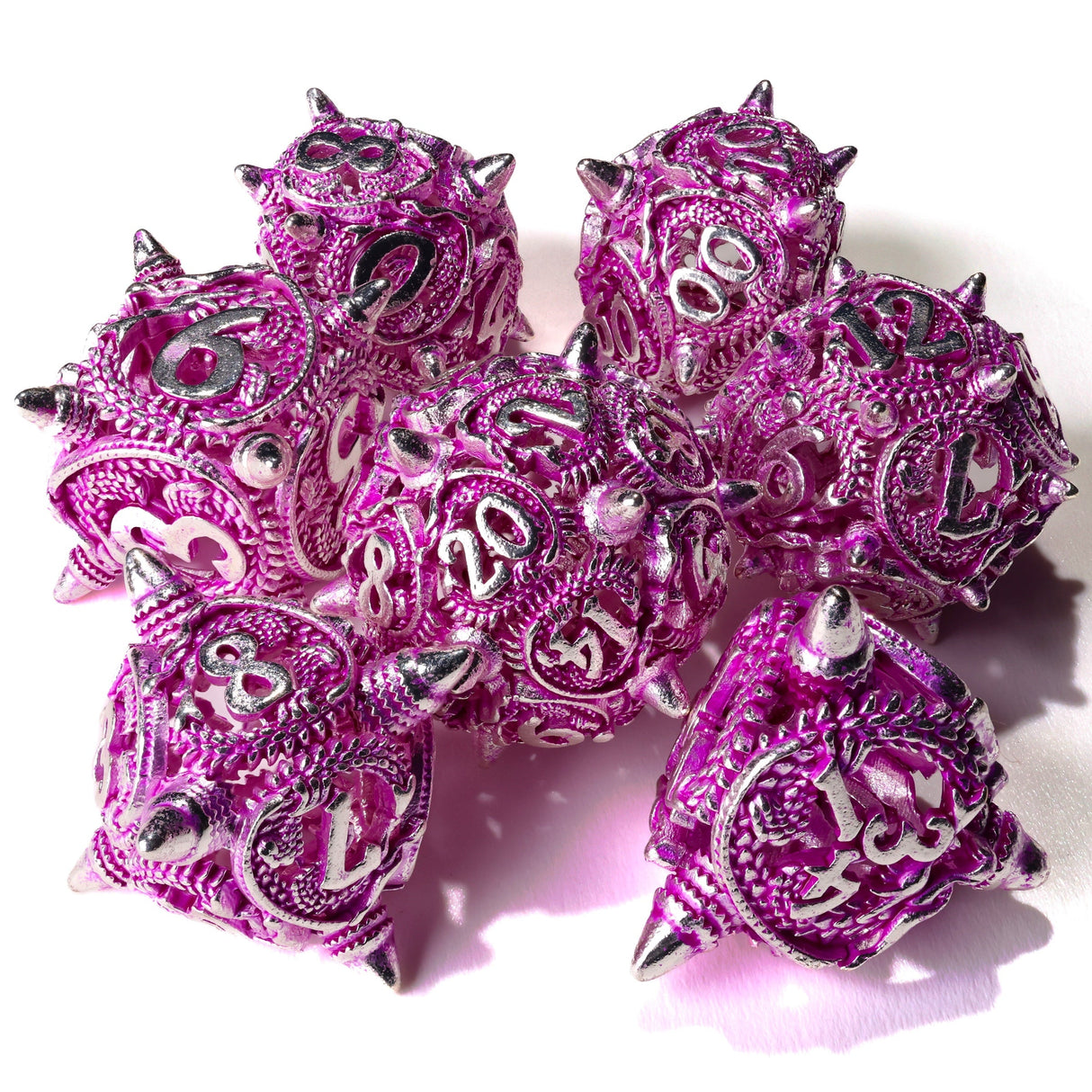 Ancient Wyvern Metal RPG Dice Set - 7 Pieces