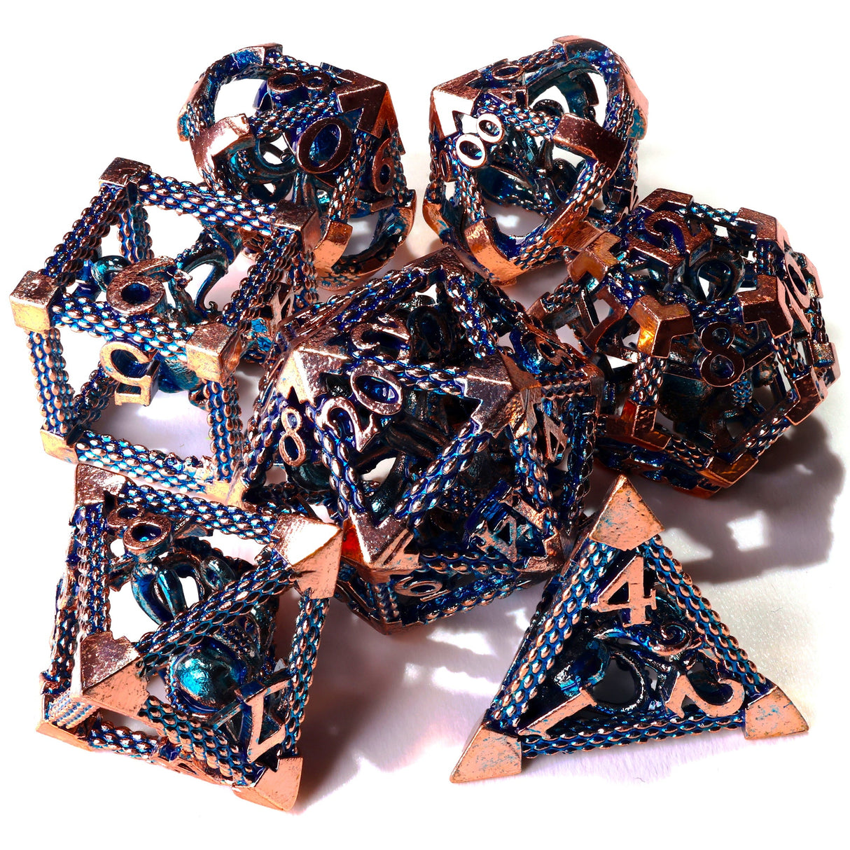 Ancient Kraken Metal RPG Dice Set - 7 Pieces