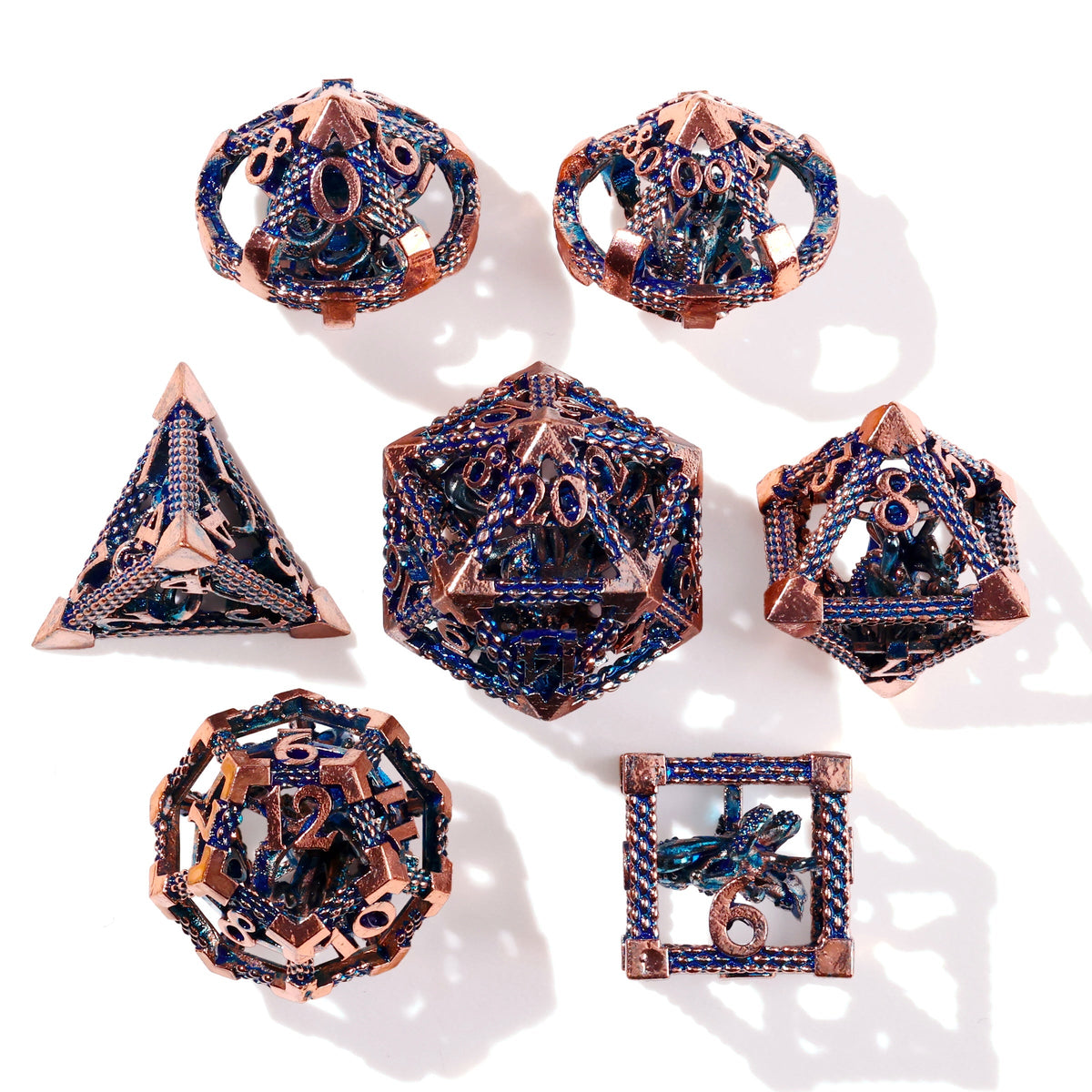 Ancient Kraken Metal RPG Dice Set - 7 Pieces