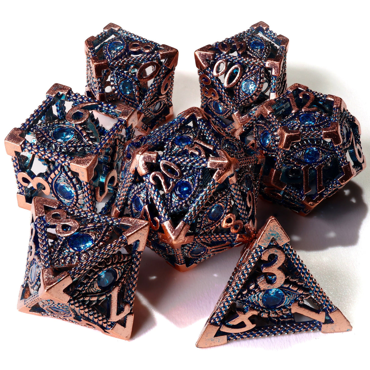 Eye of Providence Metal RPG Dice Set - 7 Pieces