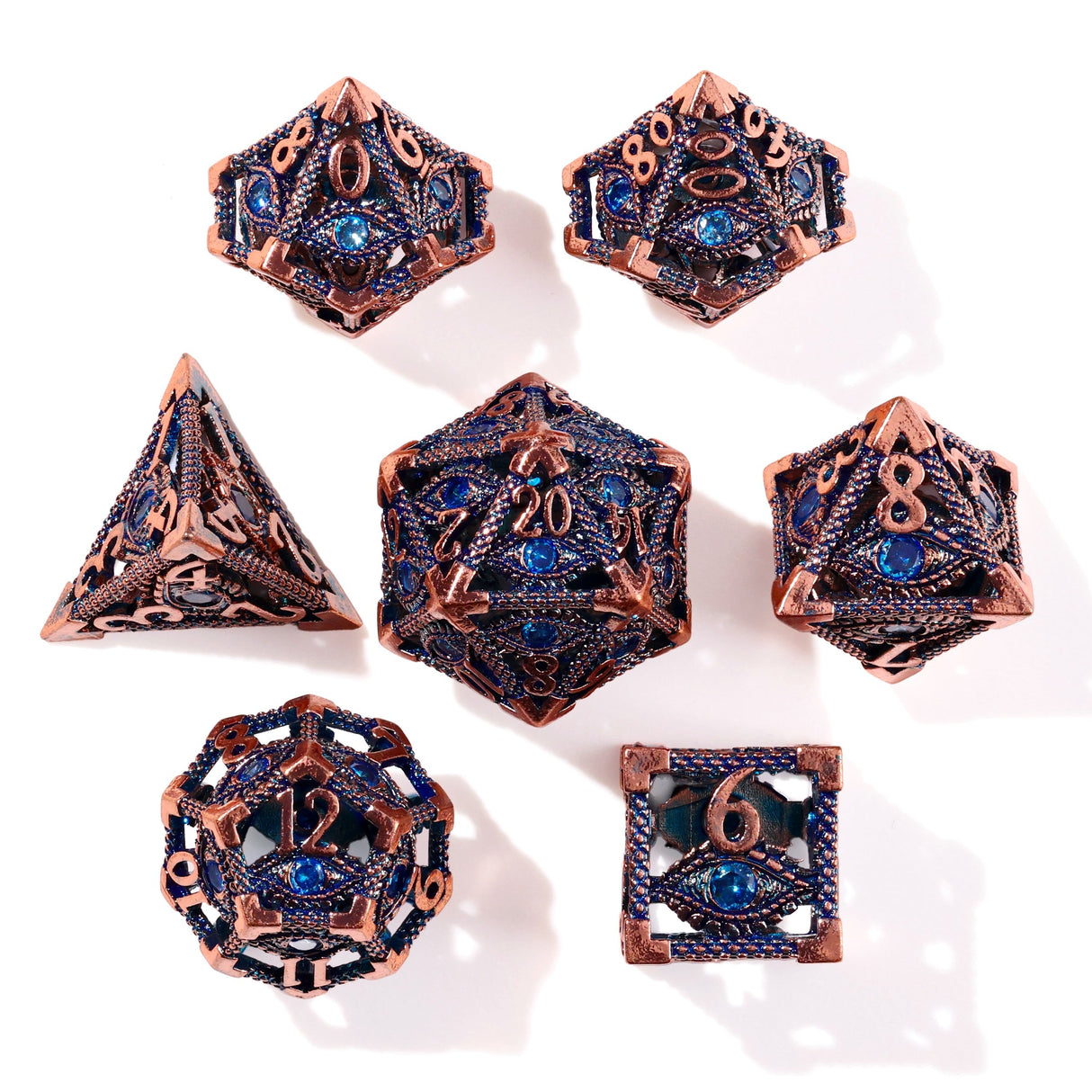 Eye of Providence Metal RPG Dice Set - 7 Pieces