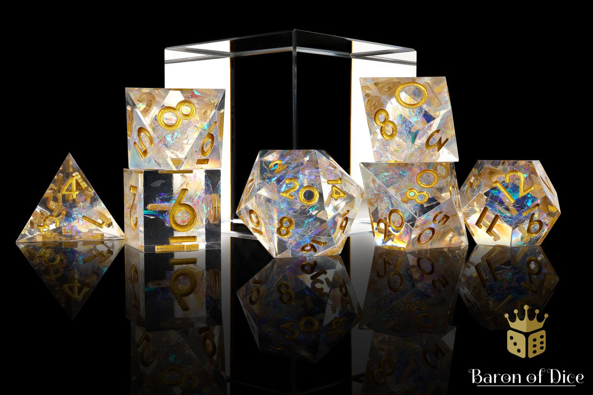 Shiny Like a Diamond! Sharp Edge RPG Dice Set - 7 Pieces