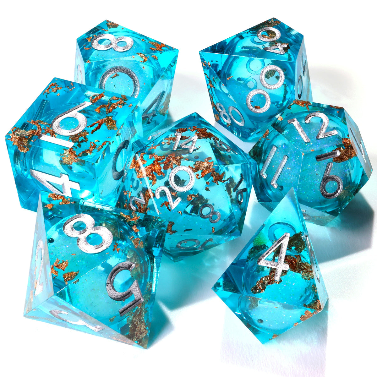 Sunken Treasure Liquid Core RPG Dice Set - 7 Pieces