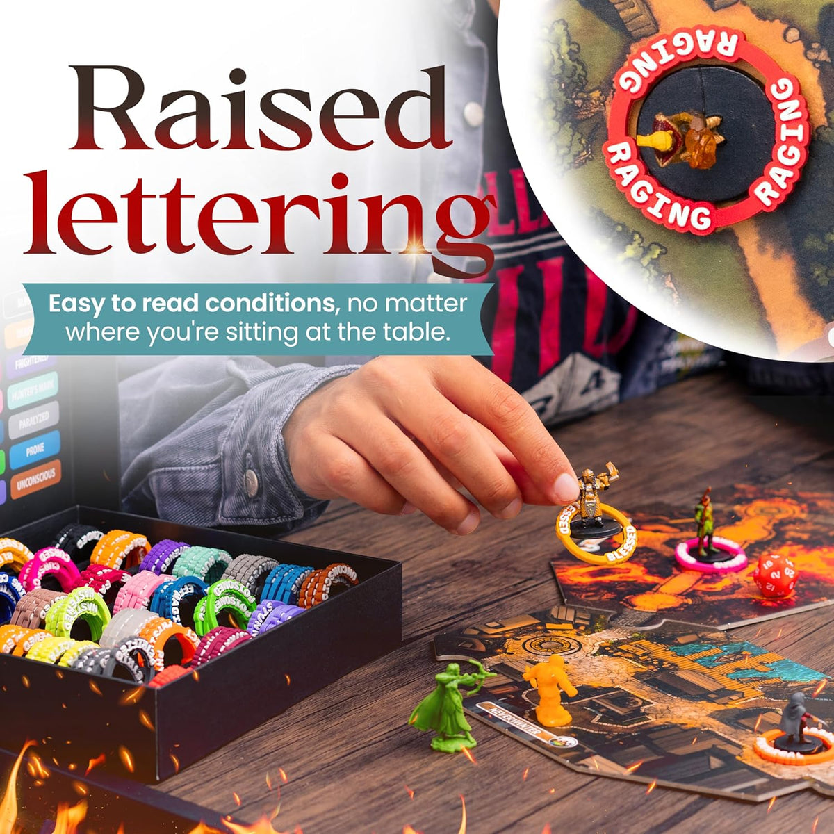 RPG Condition Markers – 112 Rubber Rings for D&D