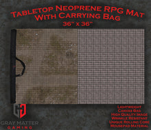 RPG Grid Mat - Abandoned Town & Dungeon Floor - Double Sided Neoprene Mat with Bag