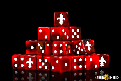 Fleur De Lis Dice - Red
