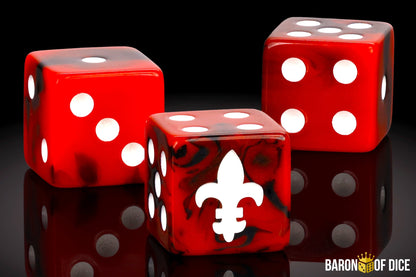 Fleur De Lis Dice - Red