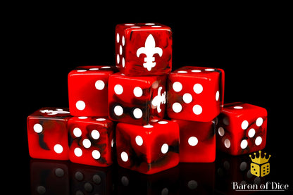 Fleur De Lis Dice - Red