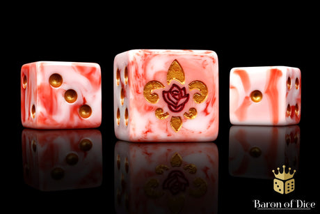 Fleur De Lis Dice - Bloody Rose