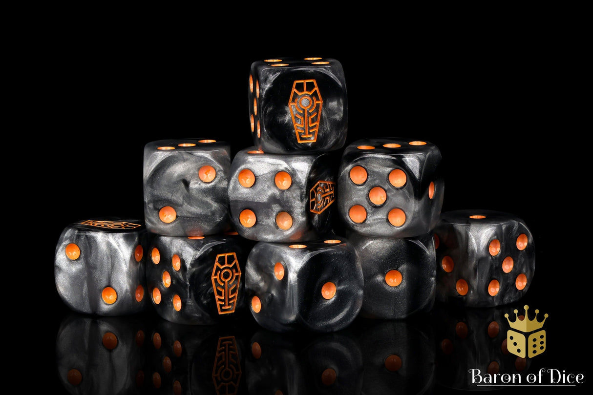 Day of the Dead Dice - Orange Coffin