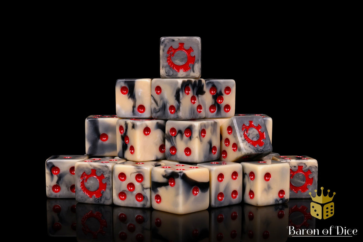 Alien Dice - Beige & Red
