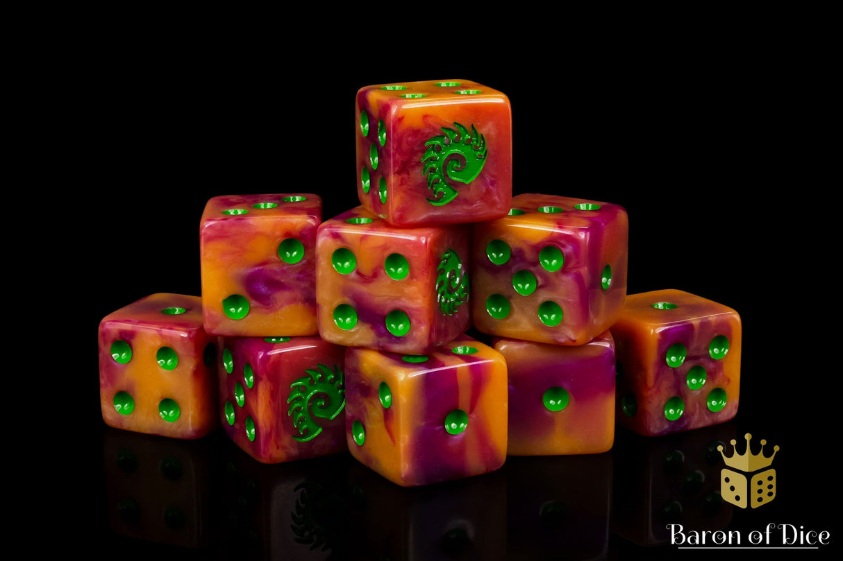 Alien Dice - Orange & Green