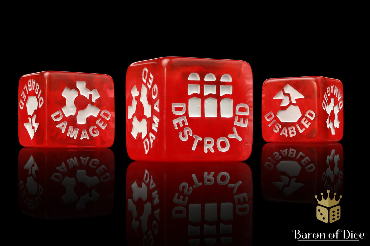 Red Vehicle Damage Dice - Legion Compatible