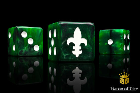 Fleur De Lis Dice - Green