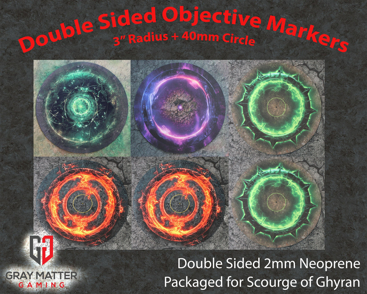 Double Sided Neoprene 7.57" Objective Markers - Scourge of Ghyran