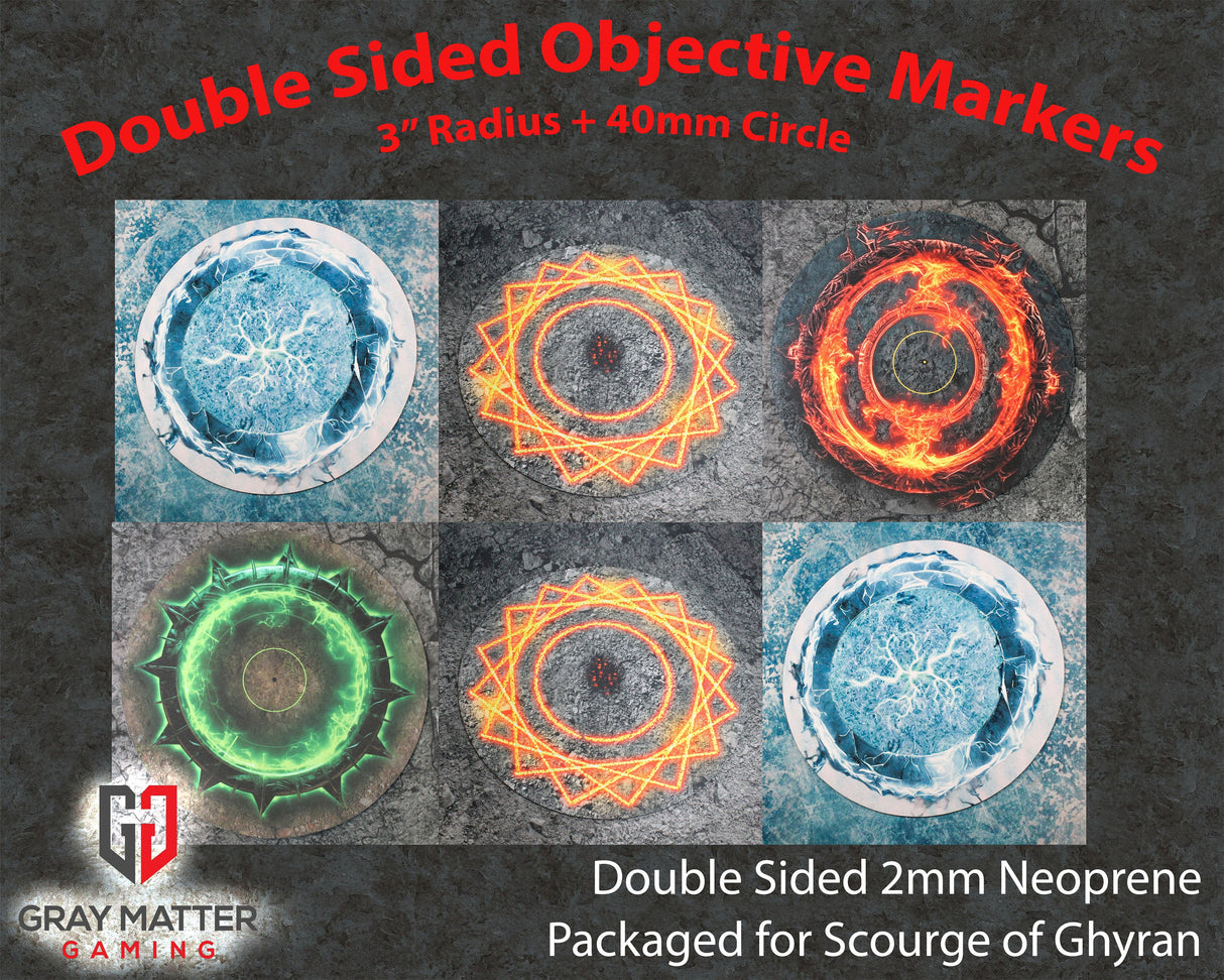 Double Sided Neoprene 7.57" Objective Markers - Scourge of Ghyran