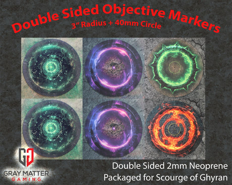 Double Sided Neoprene 7.57" Objective Markers - Scourge of Ghyran