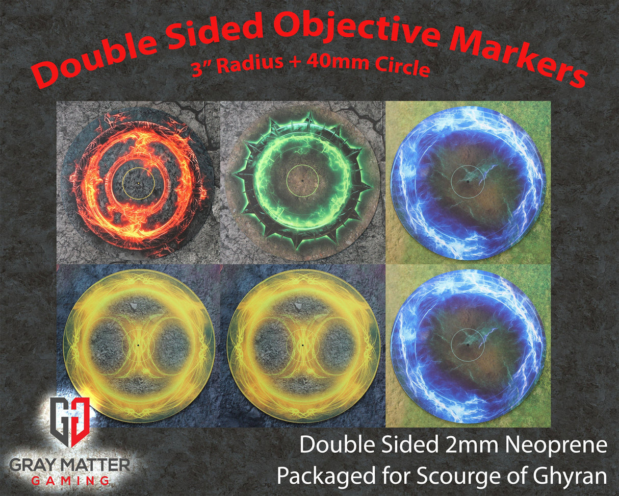 Double Sided Neoprene 7.57" Objective Markers - Scourge of Ghyran