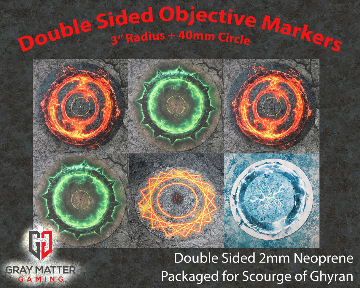 Double Sided Neoprene 7.57" Objective Markers - Scourge of Ghyran