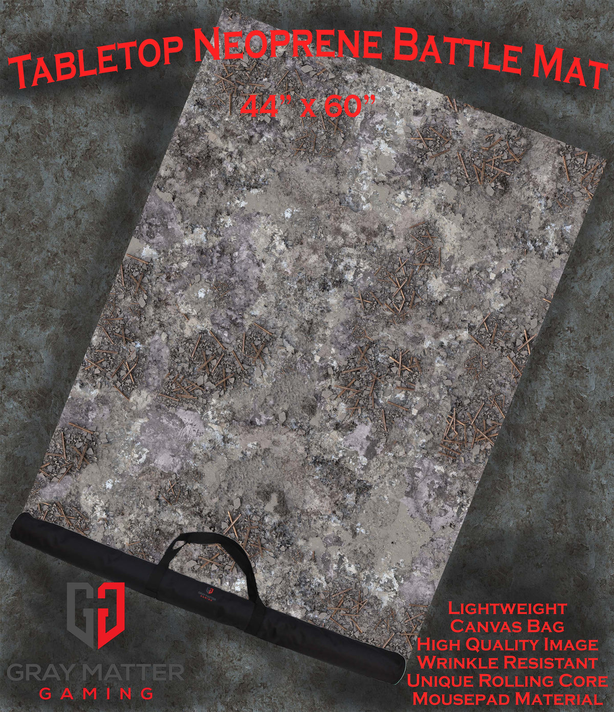 Shattered City - Neoprene Battle Mat with Bag