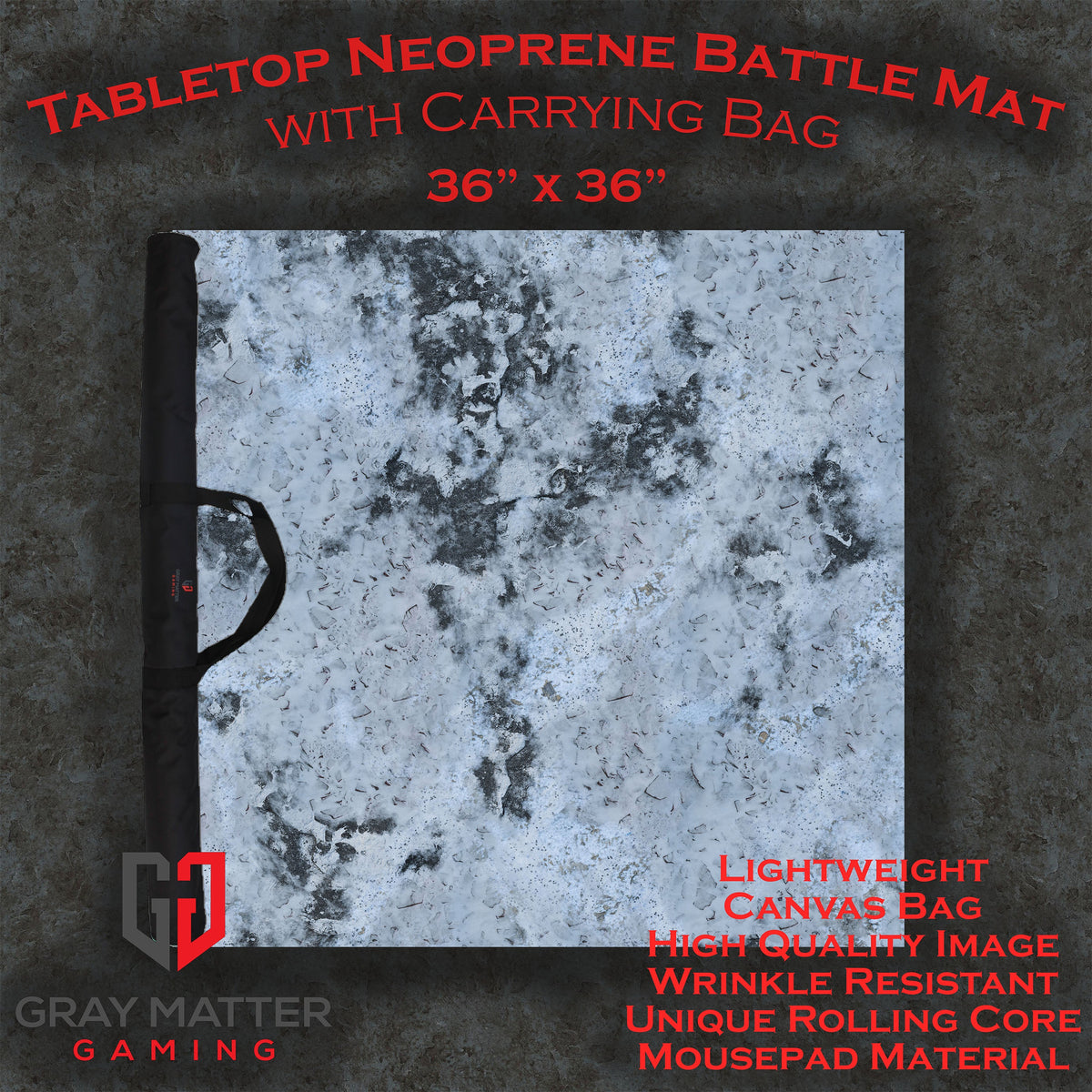Snowy Tundra - Neoprene Battle Mat with Bag