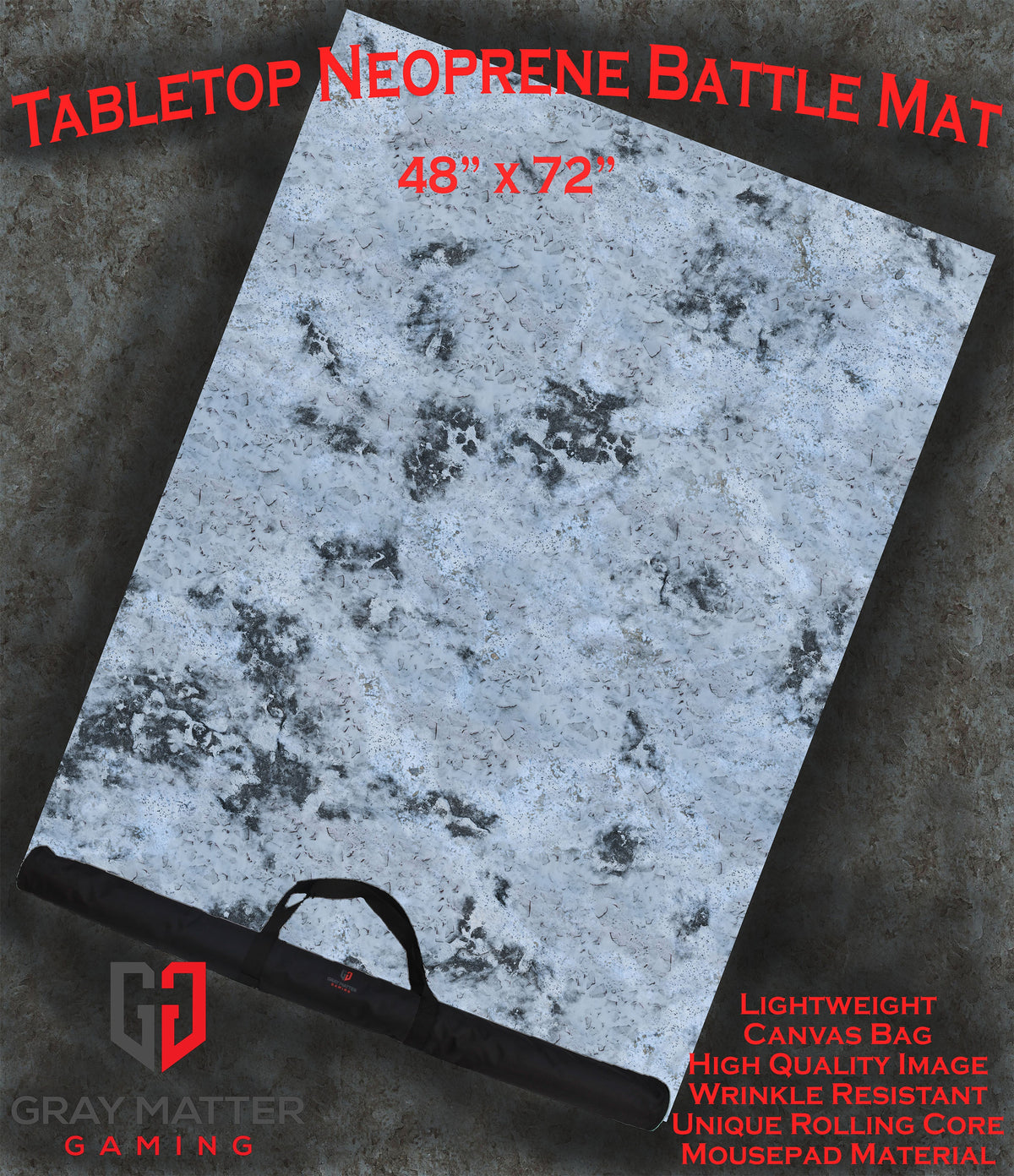 Snowy Tundra - Neoprene Battle Mat with Bag