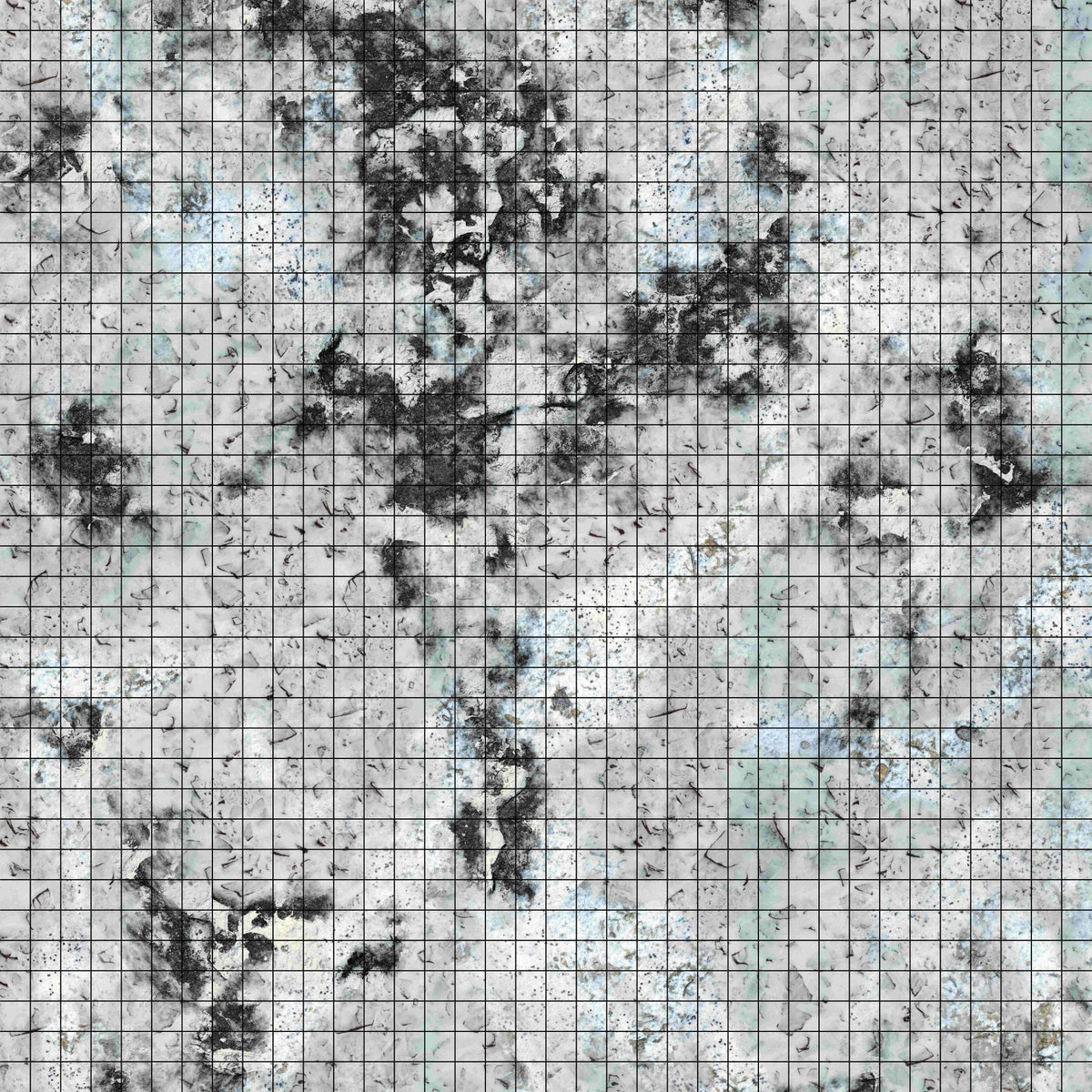 RPG Grid Mat - Snowy Tundra & Traveler's Road - Double Sided Neoprene Mat with Bag