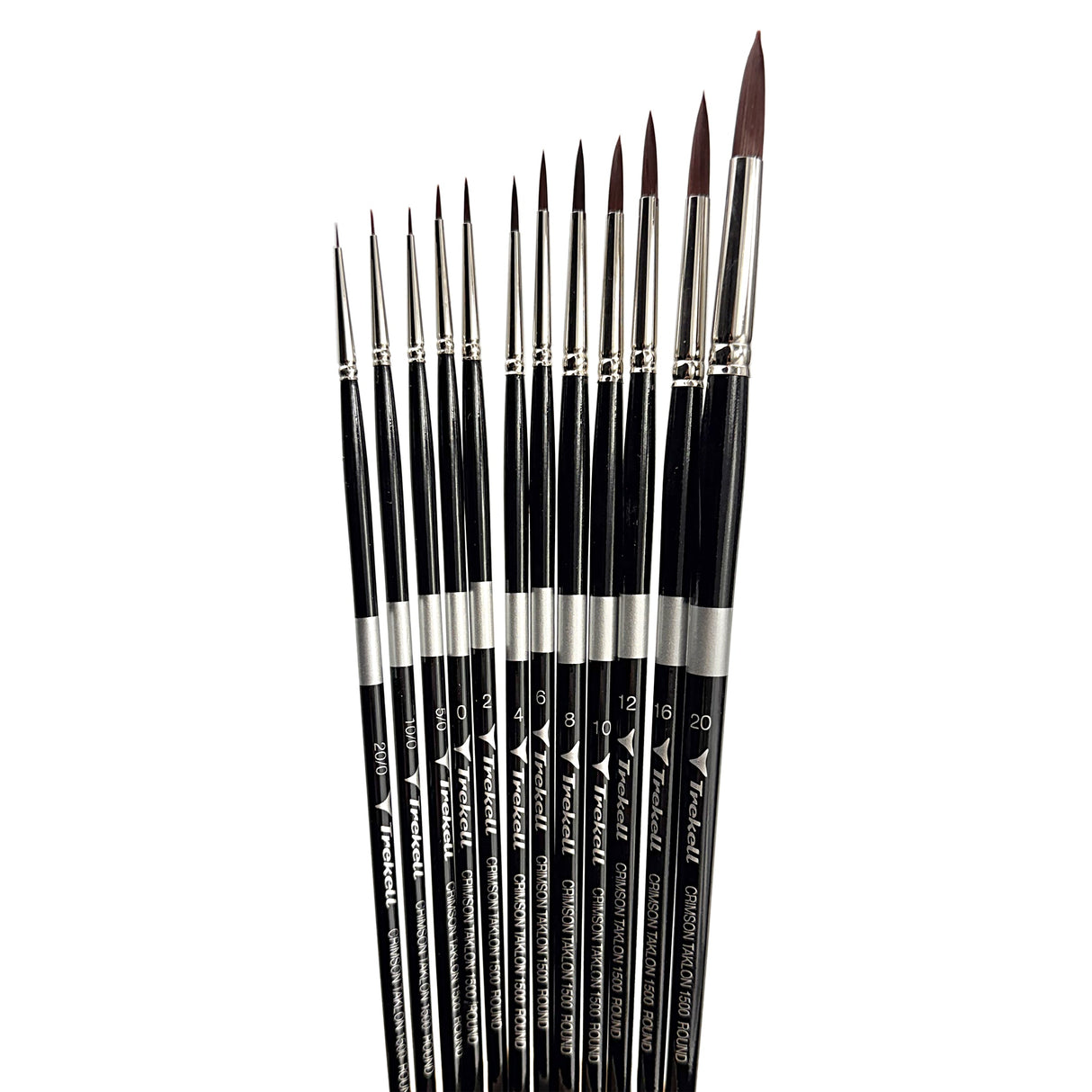 Trekell Crimson Taklon Complete Round Brush Set - Long Handle