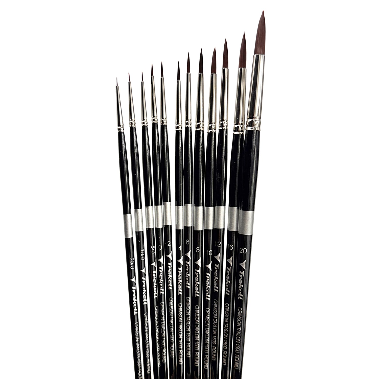 Trekell Crimson Taklon Complete Round Brush Set - Long Handle