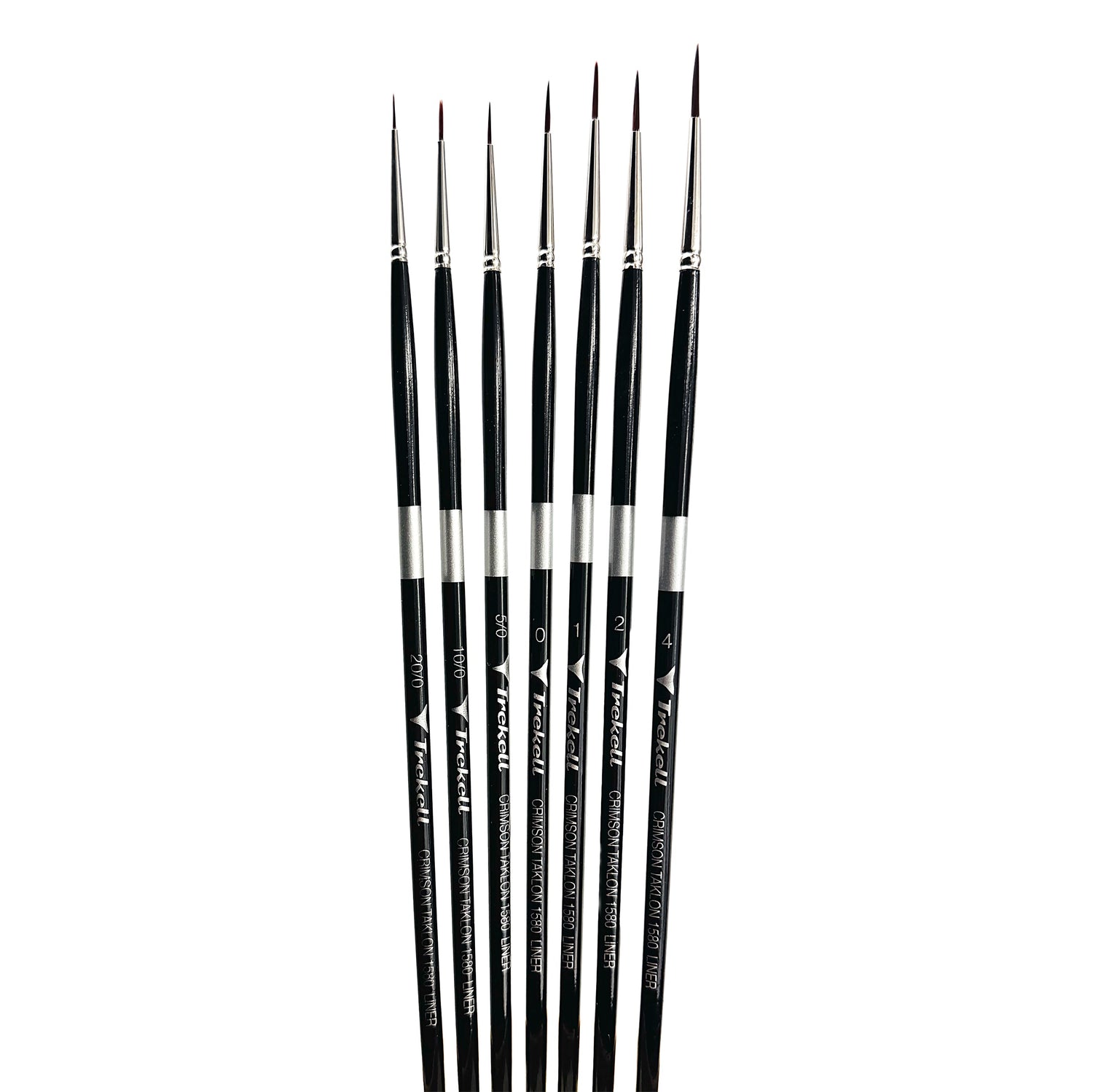 Trekell Crimson Taklon Complete Liner Brush Set - Long Handle