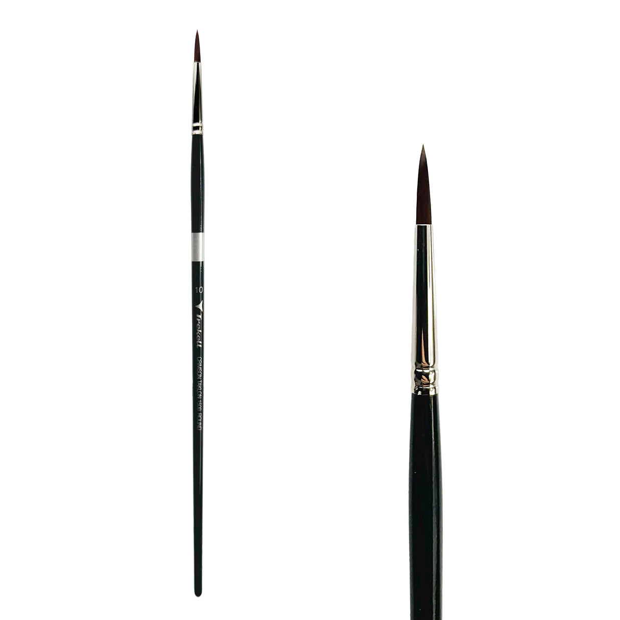 Trekell Crimson Taklon Long Handle Artist Brush - Size #10 Round