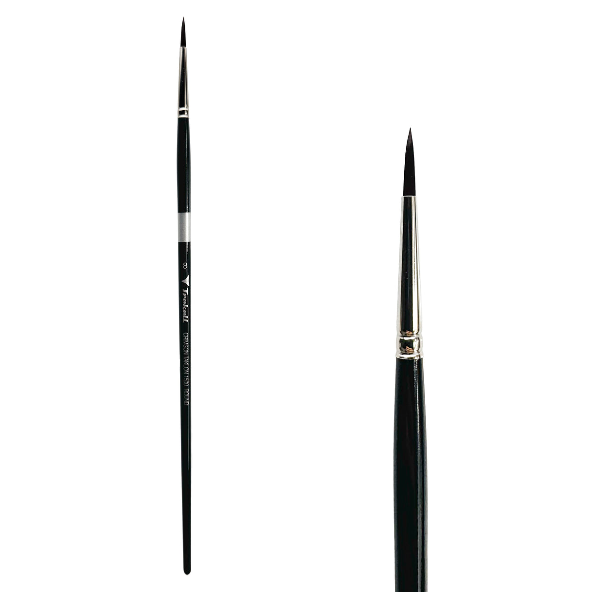 Trekell Crimson Taklon Long Handle Artist Brush - Size #8 Round